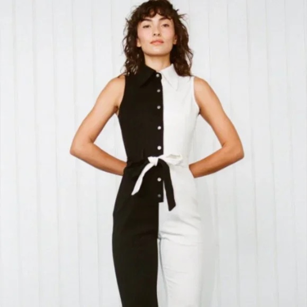 RARE Fashion Brand Company Director Jumpsuit Black and White XL Extra Large